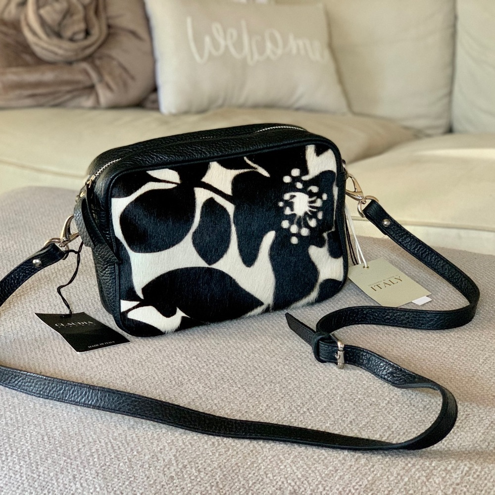 Claudia Firenze Leather bag with a calf hair